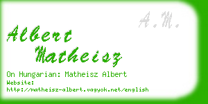 albert matheisz business card